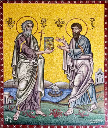 Андрей Первозванный вручает Евангелие Стахию